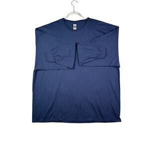 Gildan  Mens Long sleeved Blue T Shirts  (XXXL) 7 Available